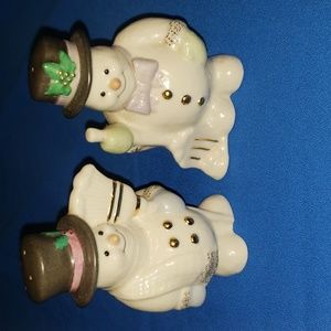 Vintage Lennox snowman salt and pepper shakers